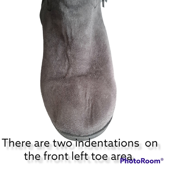 Justice Fringe Wedge Boots, gray, Womens Sz 6 US, RN # 107931 - Picture 6 of 10